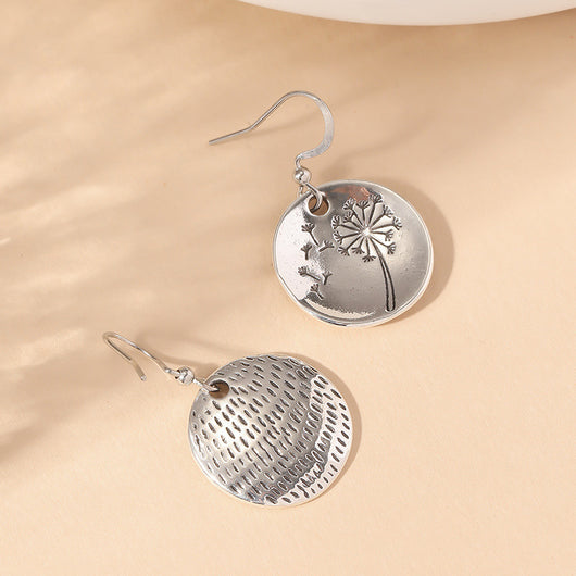 Aretes Retro Diente de León Redondos Simples - Image 9