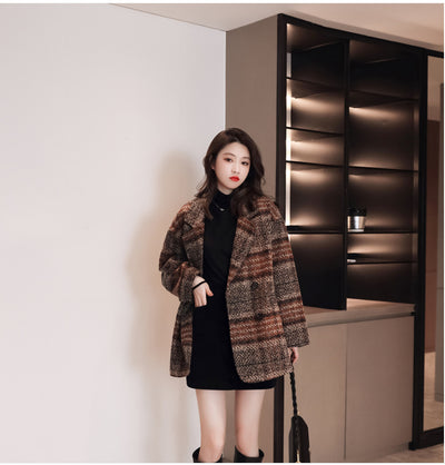 Blazer de Lana Cuadros Tweed Largo Medio - Abrigo Multiuso Moderno - Image 16