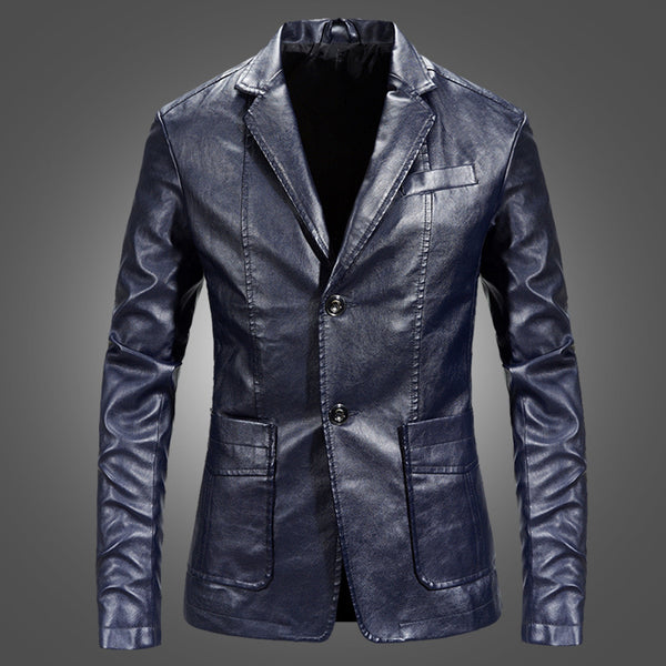 Blazer de Cuero Slim Fit Primavera para Hombre