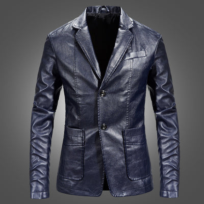 Blazer de Cuero Slim Fit Primavera para Hombre