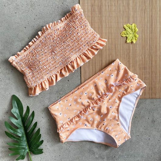Bikini Tubo Fruncido de Cintura Alta con Abertura Sexy - Image 22