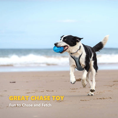 Orange rubber dog toy shaped like a rugby ball with hollowed-out sections, designed for wear-resistant chewing. - Image 6