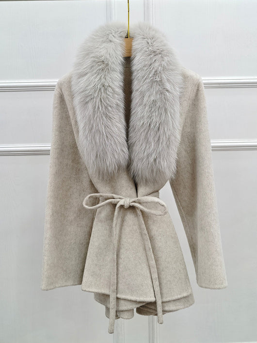 Abrigo Reversible de Cashmere y Piel de Zorro Midi para Invierno - Image 10