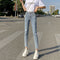 Women's Light Blue Slim Fit Ripped Jeans - Pencil Cut Long