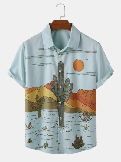 Camisa Casual de Botones Estampada para Hombre - Image 12