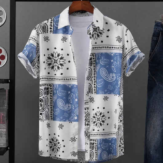 Camisa Hawaiana Casual con Estampado Creativo para Hombre