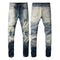 Jeans Rotos Estilo Americano para Hombre con Parches