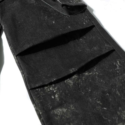 Pantalones Cargo Pleated Multi-bolsillo con Diseño Distressed American Street - Image 14