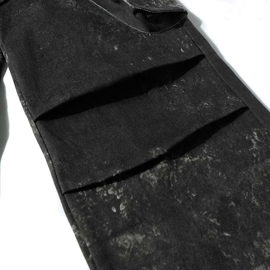 Pantalones Cargo Pleated Multi-bolsillo con Diseño Distressed American Street - Image 14