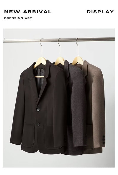 Blazer de Lana Suelta Gris Oscuro para Hombre - Elegancia Casual Profesional - Image 10