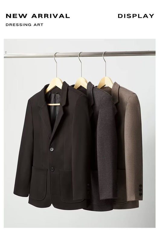 Blazer de Lana Suelta Gris Oscuro para Hombre - Elegancia Casual Profesional - Image 10