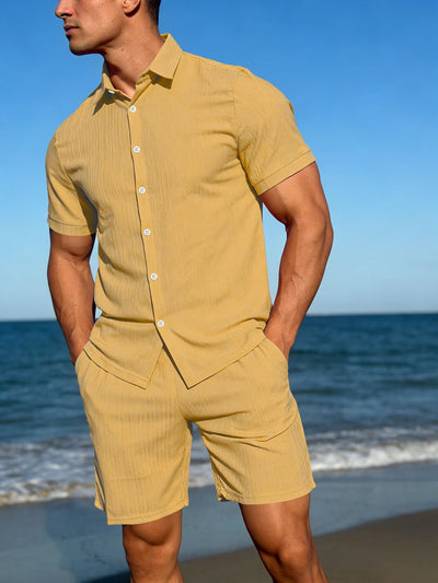 Conjunto Casual de Camisa y Shorts para Hombre - Image 28