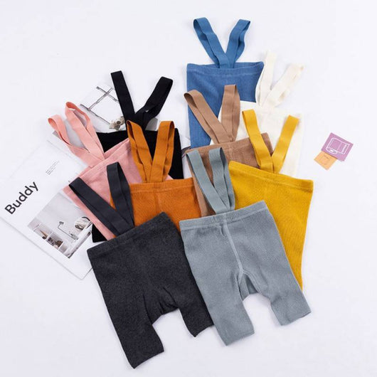Pantalón Corto Bebé Cintura Alta con Tirantes Ajustables