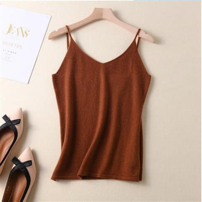 Camiseta Escotada V Suéter Tejido Suelto para Primavera y Verano - Image 12