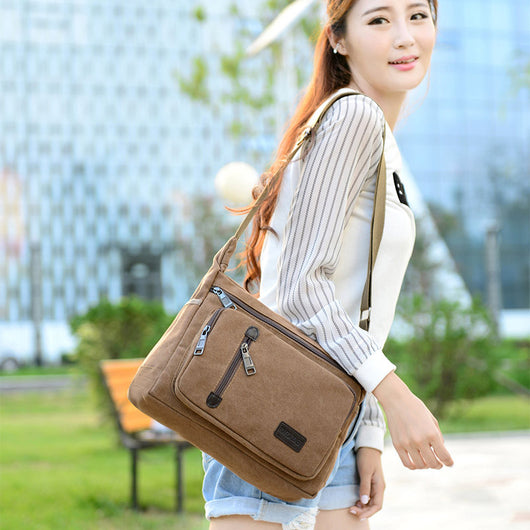Bolsa Mensajera Retro Hombre con Diseño de Capas - Image 12