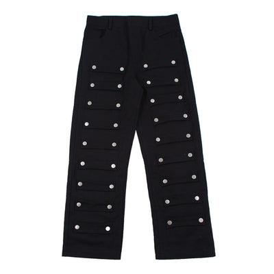 Pantalones Rectos Holgados Street Fashion con Parche de Hebilla Metálica - Image 15