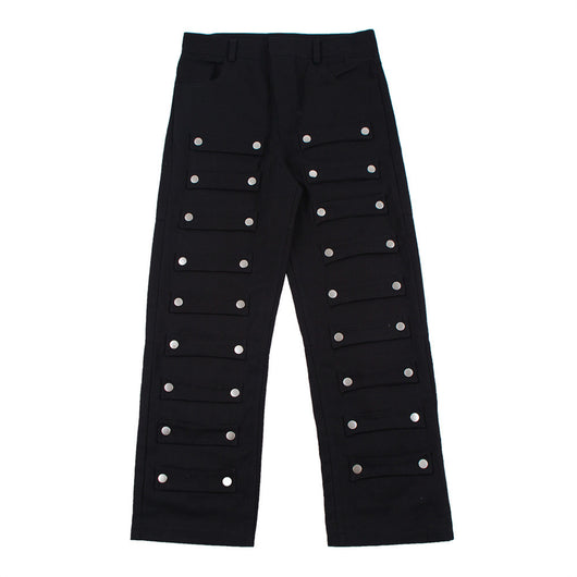 Pantalones Rectos Holgados Street Fashion con Parche de Hebilla Metálica - Image 15
