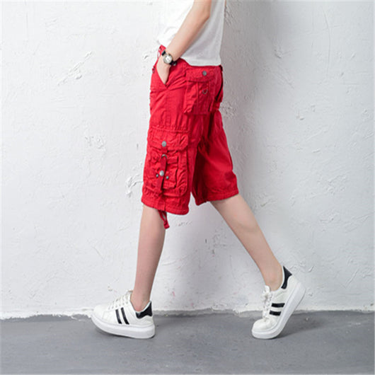 Pantalones Casuales Sueltos Capri Multicolor Talla Grande - Image 4