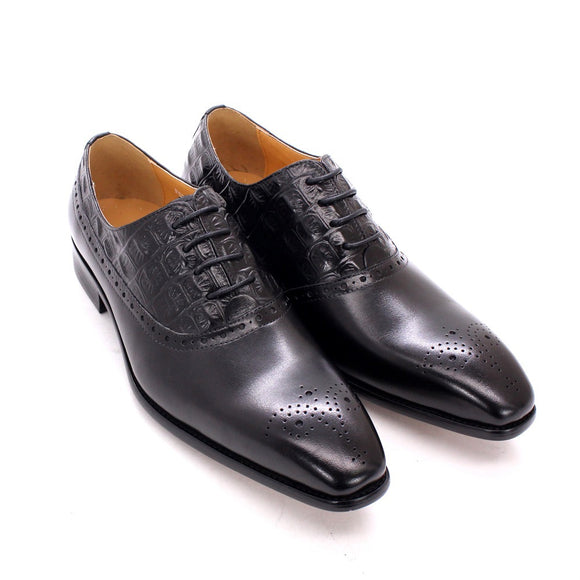 Zapatos Oxford de Cuero Genuino con Cordones - Estilo Británico Clásico