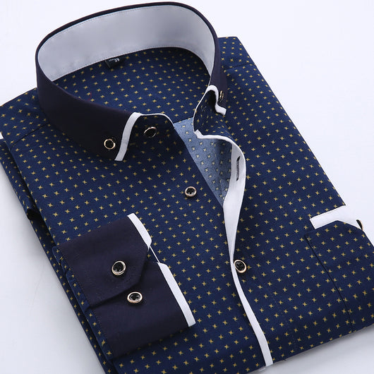 Camisa Slim Fit Business Formal con Entretela Estampada - Image 3
