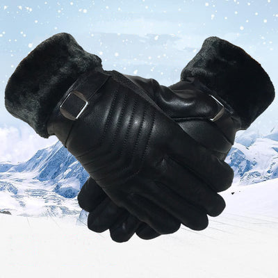 Guantes de Cuero de Invierno Unisex con Forro Polar y Pantalla Táctil - Image 11