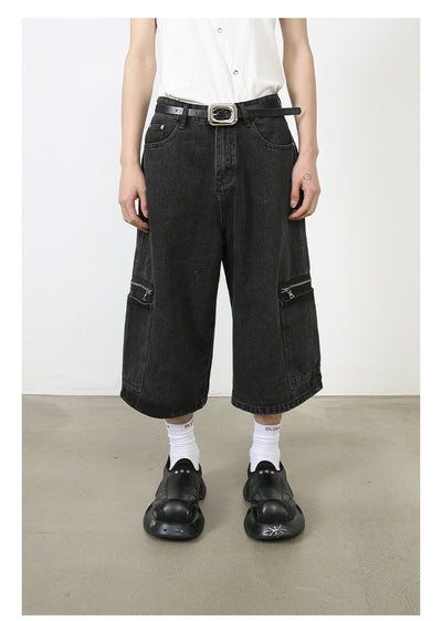 Shorts Cargo Denim Holgados Estilo Hip-hop Urbano - Image 17