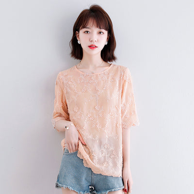 Blusa Chiffon Jacquard Elegante para Mujer - Image 14