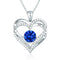 Female 925 Plateado Twelve Birthstone Pendant Necklace Platinum September