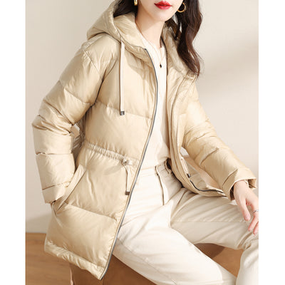 Chaqueta Acolchada Brillante con Capucha para Mujer - Corte Midi Cálido - Image 7