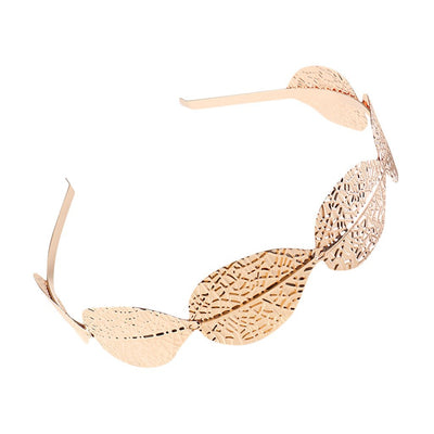 Diadema Dorada con Hojas Estilo Retro Minimalista - Image 7
