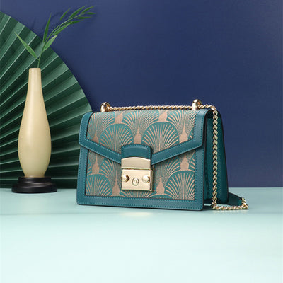 Bolso de Mensajero Artesanal Cuero con Bordado Chino Tradicional - Image 3