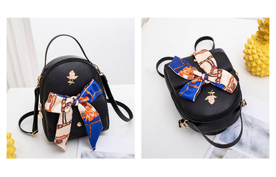Mochila Backpack Femenina con Pañuelo de Seda Doble Compartimento - Image 21
