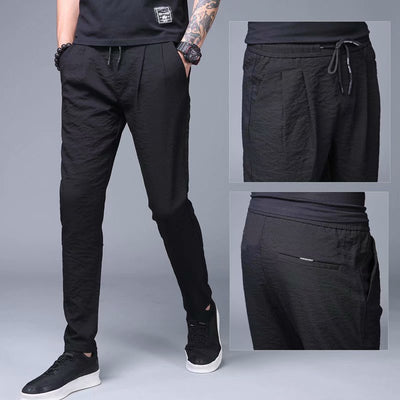 Pantalones Largos de Seda de Hielo para Hombre - Frescos y Cómodos - Image 12