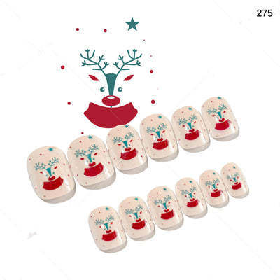 Uñas Postizas Navideñas para Niñas - Set 24 Piezas Listas para Usar - Image 18