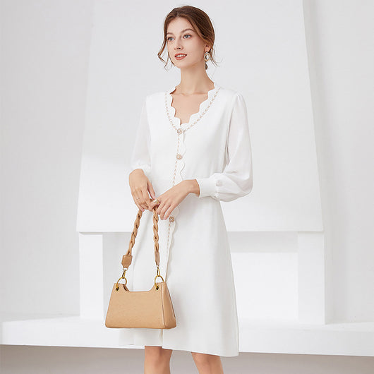 Falda Midi Elegante en Chifón con Escote V - Image 4