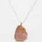 Collar Tejido a Mano con Colgante de Piedra de Cristal Geométrico Irregular