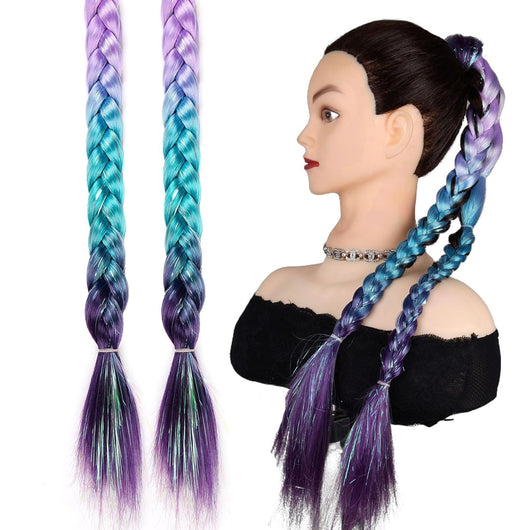 Peluca Coleta Estilo Boxeador Europeo Americano con Trenza Láser Silk - Image 11
