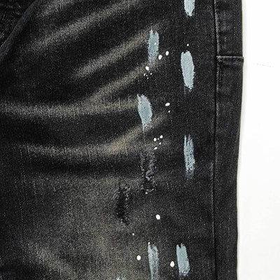 Jeans Rectos Rotos con Efecto Paint Splash y Stretch para Hombre - Image 19