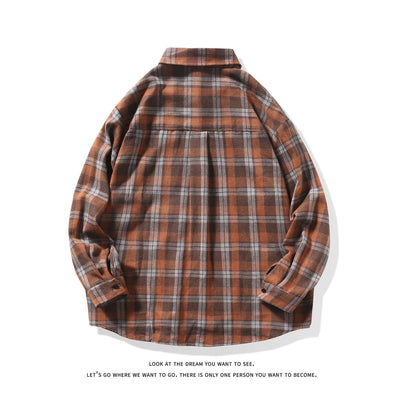 Camisa Casual Suelta a Cuadros Manga Larga para Hombre - Image 5