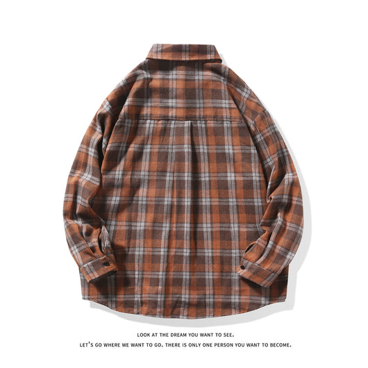 Camisa Casual Suelta a Cuadros Manga Larga para Hombre - Image 5