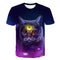 Camiseta Unisex Estampado 3D Gato Harajuku - Manga Corta Casual