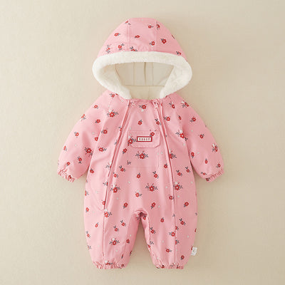 Abrigo Enterizo de Algodón Grueso para Bebé Niña - Pijama Invernal Cálido - Image 3