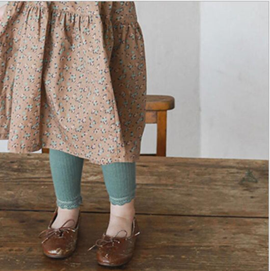 Leggings Elásticos Tejidos para Niños con Encaje Delicado - Image 11