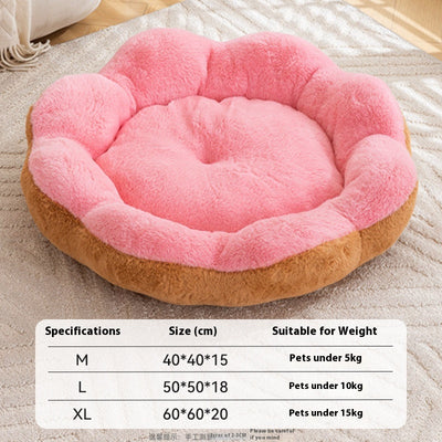 Cama Nido Redonda de Felpa Gruesa y Cálida para Mascotas con Cojín Desmontable y Lavable - Image 6