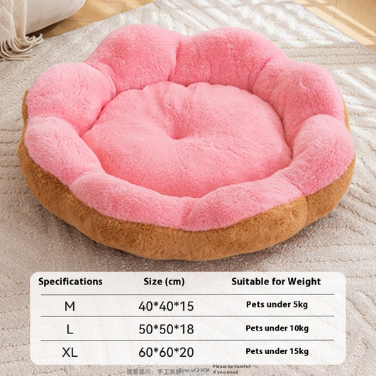 Cama Nido Redonda de Felpa Gruesa y Cálida para Mascotas con Cojín Desmontable y Lavable - Image 6