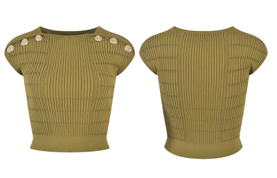 Chaleco Tejido Caqui con Hebilla Dorada - Prenda de Abrigo Versátil - Image 18