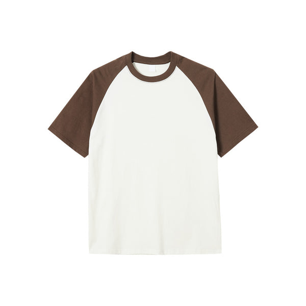 Camiseta Raglan Suelta de Algodón con Contraste de Colores - Image 5