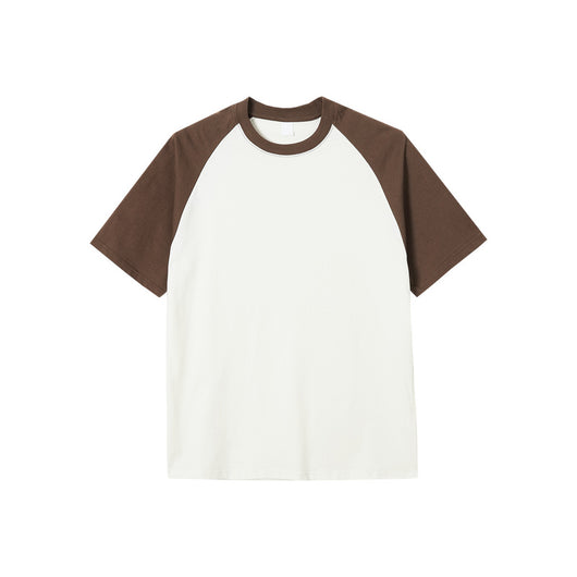 Camiseta Raglan Suelta de Algodón con Contraste de Colores - Image 5