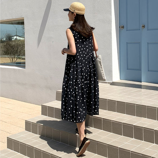 Vestido de Gasa con Lunares - Diseño Suelto y Fresco para Verano