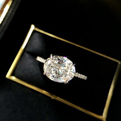Anillo de Plata 925 con Diamante Simulado Ovalado de 3 Quilates - Image 13